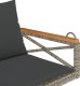 vidaXL Ławka bujana z poduszkami, szara, 109x62x40 cm, polirattan 6