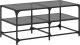 vidaXL Stolik kawowy z czarnym, szklanym blatem, 98,5x50x45 cm, stal 2