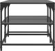 vidaXL Stolik kawowy z czarnym, szklanym blatem, 98,5x50x45 cm, stal 5