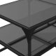 vidaXL Stolik kawowy z czarnym, szklanym blatem, 98,5x50x45 cm, stal 8