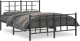 vidaXL vidaXL Metalowa rama łóżka z wezgłowiem i zanóżkiem, czarna, 135x190cm 2