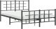 vidaXL vidaXL Metalowa rama łóżka z wezgłowiem i zanóżkiem, czarna, 135x190cm 4