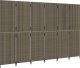 vidaXL Parawan 6-panelowy, szary, polirattan 4