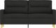 vidaXL Sofa 2-osobowa, czarna, 140 cm, tapicerowana tkaniną 3