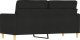vidaXL Sofa 2-osobowa, czarna, 140 cm, tapicerowana tkaniną 5