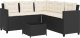 vidaXL Narożnik ogrodowy z poduszkami i stolikiem, rattan PE, czarny 2