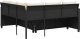 vidaXL Narożnik ogrodowy z poduszkami i stolikiem, rattan PE, czarny 7