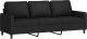 vidaXL Sofa 3-osobowa, czarny, 180 cm, tapicerowana aksamitem 2