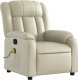 vidaXL Rozkładany fotel masujący, kremowe, sztuczna skóra 3