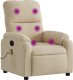 vidaXL Rozkładany fotel masujący, kremowy, obity mikrofibrą 2