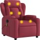 vidaXL Rozkładany fotel masujący, winna czerwień, obity tkaniną 2