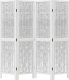 vidaXL vidaXL Parawan pokojowy, 4-panelowy, biały, lite drewno paulowni 4