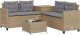 vidaXL Narożnik ogrodowy z poduszkami i stolikiem, rattan PE, beżowy 3