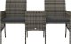 vidaXL 2-os. sofa ogrodowa ze stolikiem i stołkami, szara, polirattan 4