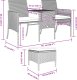 vidaXL 2-os. sofa ogrodowa ze stolikiem i stołkami, szara, polirattan 10