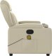 vidaXL vidaXL Rozkładany fotel masujący, kremowe, sztuczna skóra 5