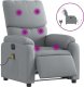 vidaXL vidaXL Rozkładany fotel masujący, elektryczny, jasnoszary, tkanina 2