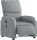 vidaXL vidaXL Rozkładany fotel masujący, elektryczny, jasnoszary, tkanina 3