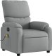 vidaXL vidaXL Rozkładany fotel masujący, elektryczny, jasnoszary, tkanina 4
