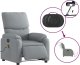 vidaXL vidaXL Rozkładany fotel masujący, elektryczny, jasnoszary, tkanina 6