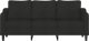 vidaXL Sofa 3-osobowa, czarna, 180 cm, tapicerowana tkaniną 3