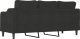 vidaXL Sofa 3-osobowa, czarna, 180 cm, tapicerowana tkaniną 5