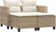 vidaXL Sofa ogrodowa 2-osobowa ze stołkami, beżowa, rattan PE 2