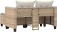 vidaXL Sofa ogrodowa 2-osobowa ze stołkami, beżowa, rattan PE 6