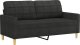 vidaXL Sofa 2-osobowa, czarna, 140 cm, tapicerowana tkaniną 2