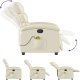 vidaXL Rozkładany fotel masujący, kremowe, sztuczna skóra 7