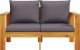 vidaXL Sofa ogrodowa z poduszkami, 2-osobowa, lite drewno akacjowe 4