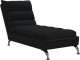 vidaXL Szezlong z poduszkami, czarny, tapicerowany tkaniną 2