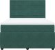 vidaXL Łóżko kontynentalne z materacem, zielone, aksamit, 140x190 cm 3