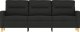 vidaXL Sofa 3-osobowa, czarna, 180 cm, tapicerowana tkaniną 3
