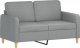 vidaXL vidaXL 2-osobowa sofa z poduszkami, jasnoszara, 120 cm, tkanina 4