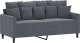 vidaXL vidaXL Sofa 2-osobowa, ciemnoszary, 140 cm, tapicerowana aksamitem 2