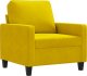 vidaXL vidaXL Fotel, żółty, 60 cm, obity aksamitem 2