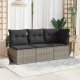 vidaXL vidaXL 3-osobowa sofa ogrodowa z poduszkami, szara, polirattan 2