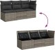 vidaXL vidaXL 3-osobowa sofa ogrodowa z poduszkami, szara, polirattan 8