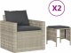 vidaXL vidaXL 4-cz. zestaw wypoczynkowy do ogrodu, poduszki, jasnoszary 2