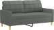 vidaXL vidaXL Sofa 2-osobowa, ciemnoszara, 140 cm, tapicerowana tkaniną 2