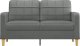 vidaXL vidaXL Sofa 2-osobowa, ciemnoszara, 140 cm, tapicerowana tkaniną 3