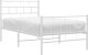 vidaXL vidaXL Metalowa rama łóżka z wezgłowiem i zanóżkiem, biała, 100x200 cm 3
