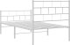vidaXL vidaXL Metalowa rama łóżka z wezgłowiem i zanóżkiem, biała, 100x200 cm 7