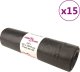 vidaXL vidaXL Worki na śmieci, ściągane taśmą, 150 szt., czarne, 240 L 1