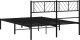 vidaXL vidaXL Metalowa rama łóżka z wezgłowiem, czarna, 135x190 cm 2