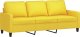 vidaXL vidaXL Sofa 3-osobowa, jasnożółta, 180 cm, tapicerowana tkaniną 2