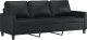 vidaXL vidaXL 3-osobowa sofa, czarna, 180 cm, obita sztuczną skórą 2