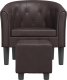 vidaXL Fotel klubowy z podnóżkiem, brązowy, obity sztuczną skórą 3