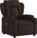 vidaXL vidaXL Rozkładany fotel masujący, ciemnobrązowy, obity tkaniną 3